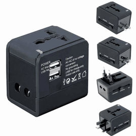 주문 5V 1A/5V 2.1A 휴대용 보편적인 여행 접합기 검정 AC 벽 산 online manufacture