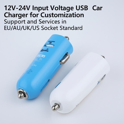 주문 듀얼 USB 자동차 충전기 2.4A 3.0A 출력 12V-24V 입력 EU/AU/UK/US online manufacture